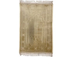 Gebedskleed Luxe | Extra dik | Extra groot | Fluweel | Mooi patroon | Creme