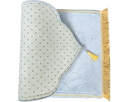 Gebedsmat – Comfortabele & Zachte Islamitische Prayer Mat – Antislip Gebedskleed met Gouden afwerkingen - 115 x 65 - Wit