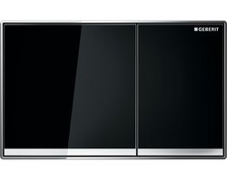 Geberit Sigma60 bedieningspaneel, spuitgietzink, plaat zwart, knoppen glans-chroom, randen spiegelend