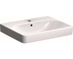 Geberit Smyle Square wastafel met kraangat met overloop 60x48x16.5cm wit