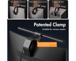 gebogen computermonitorlamp met Afstandsbediening, 42.5cm Monitor Light Bar met Auto Dimmen, Anti Blauwe USB LED Eye Protection Desk Lamp, PC Desk Lamp Kantoor Lamp Scherm Lamp Home Office