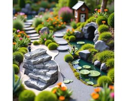 Gebogen stenen treden miniatuur fee tuin accessoires
