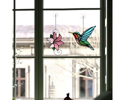 Gebrandschilderd glazen raamhanger met tijgerlelie bloem - Zonlichtdecoratie voor raam en muur - Uniek cadeau voor elke gelegenheid