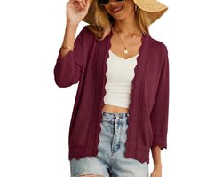 Gebreid vest voor dames, zomer, lichte bolero, elegant, shrug ruches, jasje, cardigan, gebreide trui, ruches mouwen, voor jurk, zomeravond, bruiloft