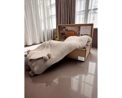 Gebreide Deken – Beige – 200x220 cm – Zachte Knitted Fabric