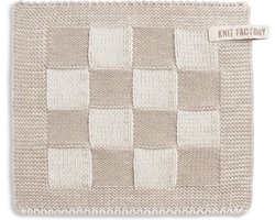 Gebreide Pannenlap met Blokken Motief - Hittebestendig Keukentextiel