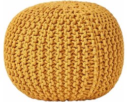 Gebreide Poef Voetbank 100% Katoen - Modieuze Kleurkeuze voor Woonkamer en Kinderen