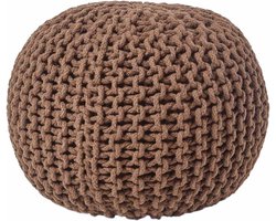 Gebreide Poef Voetbank 100% Katoen - Veelzijdige Zitplaats voor Woonkamer en Speelkamer