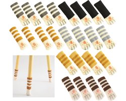 Gebreide Stoelsokken | Hoge Elastische Stoelpoot Vloerbeschermers | Anti-Geluid Stoel Been Voeten Sokken | Schattige Kat Tafel Been Vloer Beschermer | Stoel Been Covers | Vierkante Stoel | 24 Stuks