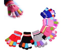 Gebreide winterhandschoenen voor peuters, 6 paar kleurrijke rekbare handschoenen voor jongens en meisjes (3-8 jaar), warme en comfortabele kinderaccessoires