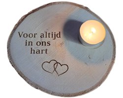 Gedenk/ herdenkingsschijf met waxinelichtje
