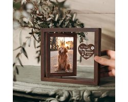 Gedenkfotolijst huisdier- 23 x H 20.5 cm - Blijvende herinnering kat of hond - Bewaren van as - Bewaren plukjes vacht hond of kat - In memoriam foto lijst overleden huisdier