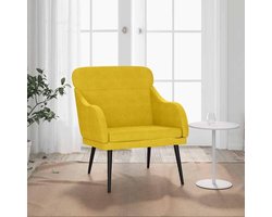 Geel 63x76x80 cm fluwelen stof relaxstoel met gevoerde rugleuning en armleuningen voor woonkamer comfort zitmeubel