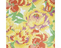 Geel bloemen behang vintage chic 7239-5
