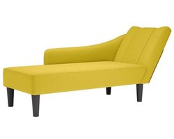 Geel Fluwelen Chaise Longue met Rechter Armleuning - Luxe en Comfortabel