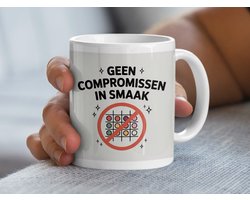 Geen Compromissen in Smaak Mok, Grappige Mok Cadeau, Koffiemok met Tekst, Unieke Thee Mok, Cadeau voor Koffieliefhebber, Grappige Tekst Mok