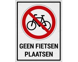 Geen fietsen plaatsen bord met tekst - Sign Again materiaal - 20 x 15 cm