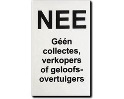 Geen verkoop aan de deur - NEE Geen collectes , verkopers of geloofsovertuigers deurbordje - Zwarte tekst op aluminium - 50 x 80 mm - Promessa-Design.