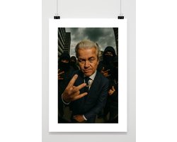 Geert Wilders Poster - Politiek Posters - Gangster - Nederland - Vrijheid - Passe-Partouts Effect - Wanddecoratie Woonkamer - 180 gram papier - BXS6539AZ - Formaat 30 x 40cm