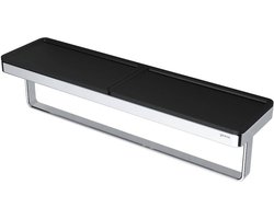 Geesa Frame Handdoekrek met planchet 42 cm - Zwart / Chroom