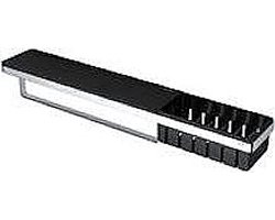 Geesa Frame Planchet met handdoekrek en douchemand Zwart / Chroom