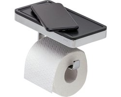 Geesa Frame Toiletrolhouder met planchet Zwart / Chroom