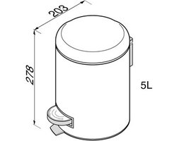 Geesa Hotel Pedaalemmer softclose 5 liter Chroom