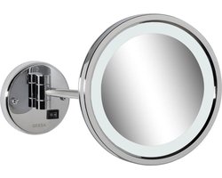 Geesa Mirror Scheerspiegel - LED-verlichting - 1 arm - 3x vergrotend - ø 215 mm - Chroom