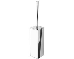 Geesa Modern Art Toiletborstel met houder - Zwarte borstelkop - Chroom