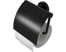 Geesa Nemox Toiletrolhouder met klep - Zwart