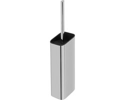 Geesa Shift Toiletborstel met houder Chroom (zwarte deksel en borstel)