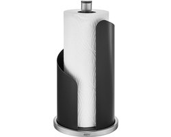 GEFU CURVE Keukenrolhouder 30 cm – Mat Zwart – RVS – Eénhandig Afscheuren