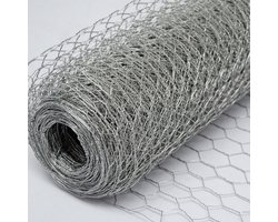 Gegalvaniseerd Draadgaas 25x1m - Fijnmazig Tuingaas 25x25mm Kippengaas Plantensteun Gaas Zilver