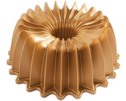 Gegoten Aluminium Brilliance Bundt Pan - Taartblik met Stralend Patroon - Premium Bakvormen - Goudkleurig - Gemaakt in de VS