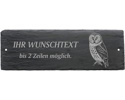 Gegraveerde Leisteen Deur- of Tuinbord met Eigen Tekst - Natuursteen Uniek