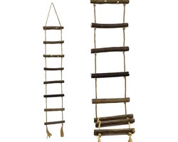 Gehaakte ladder voor decoratie 10 x 70 cm - Wichtel stijl, handgemaakt, sfeervol en uniek