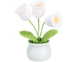 gehaakte lelietjes-van-de-dalen Geschikt voor in een bloempot, met stelen, perfect Geschikt voor kerstcadeaus, bruiloften, kantoorfeesten of als witte decoratie.