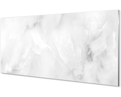 Gehard Glas Schilderij - Wanddecoratie Interieur - Woonkamer Keuken - Krasvast Veiligheidsglas - 125x50cm - Marmer Steen