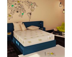Geheugenmatras - Traagschuim matras - Comfortabel slapen - 9 steunzones - 90x200x20 cm - Goud