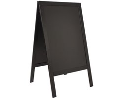 Gehwegtafel van Kiefernhout voor Kreidemarkers - Tafel voor Restaurants, Bars, Cafés en Winkels - 69 x 120 cm - Zwart