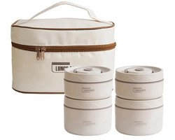Geïsoleerde Lunchbox Set - Stapelbaar - Lekvrij - Thermisch - Houdt Warm/Koud - Luchtdicht - Multifunctioneel Voor Werk en School - Meal Prep Bakjes