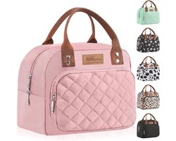 Geïsoleerde lunchtas voor volwassenen - Grote capaciteit, perfect voor werk en school - Roze