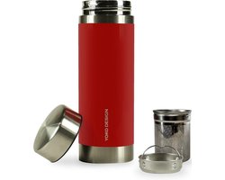 Geïsoleerde Thermoskan voor Thee en Koffie, 350 ml, Rood en Roestvrij Staal