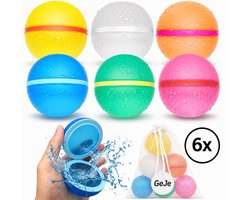 GeJe - Herbruikbare Waterballonnen - Zelfsluitend - Waterbal- Magnetisch- Set Van 6 - Inclusief Opberg Netje
