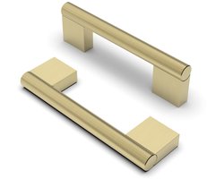 Gekartelde meubelgrepen - 10 stuks - geborsteld messing - 96 mm boorgatafstand