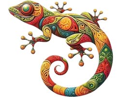 Gekko Wanddecoratie Metaal - Hagedis Kunst Buiten - Tuin Aankleden - Waterdicht Roestvrij - 35 x 28 cm - Multicolor