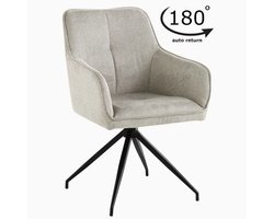 Geklede Draaistoel – Lichtbeige Stoffen Bureaustoel – 360° Draaibaar – Comfortabele Moderne Bureau Stoel – Verstelbare Werkstoel voor Thuis & Kantoor