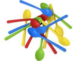 Gekleurd Hard Plastic IJslepels Herbruikbaar 175mm — Dessertlepels 50st - KURTT
