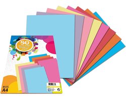 Gekleurd papier Fluor | Formaat A4 | 40 vellen | 75 Gram | 5 verschillende kleuren | Papier | vouwen | Origami | Knutselpakket | voor kinderen