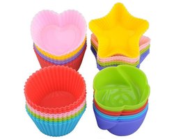 Gekleurde Cupcake vormpjes set - Siliconen bakvormen - Cupcake vorm - Muffin - Figuur Bakvorm - Taart - Gebak - Koekjes - Cake - Chocolade - Herbruikbaar